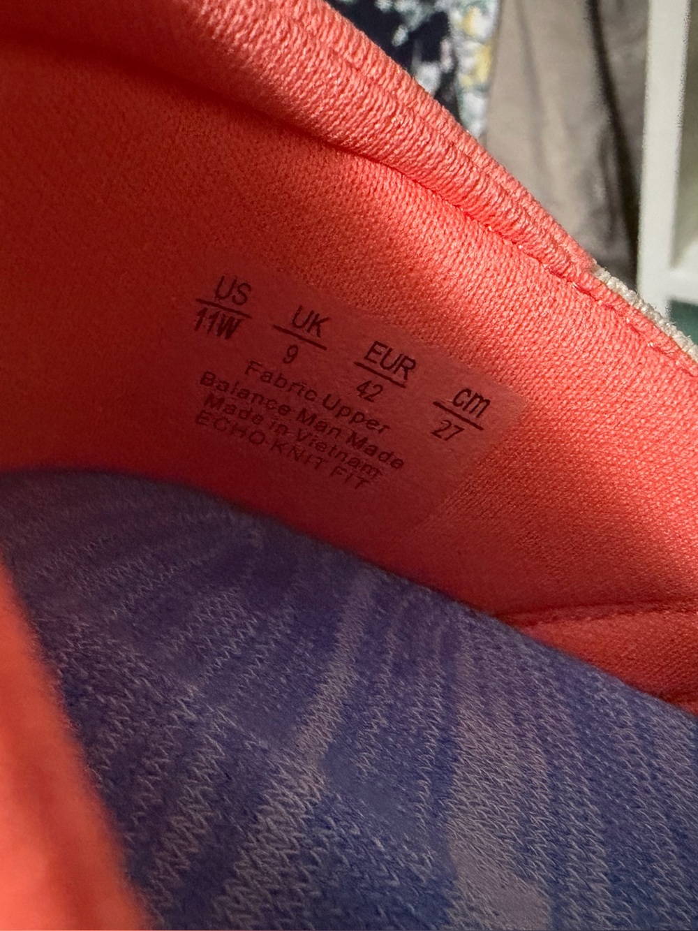 Ryka Beige Knit Sneakers with Coral Heel Tab - Picture 2 of 4